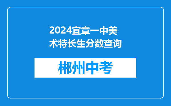 2024宜章一中美术特长生分数查询