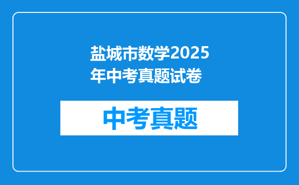 盐城市数学2025年中考真题试卷