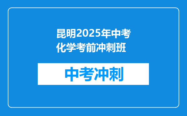 昆明2025年中考化学考前冲刺班