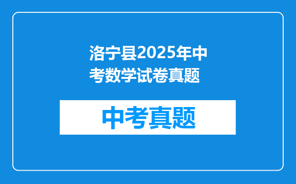 洛宁县2025年中考数学试卷真题
