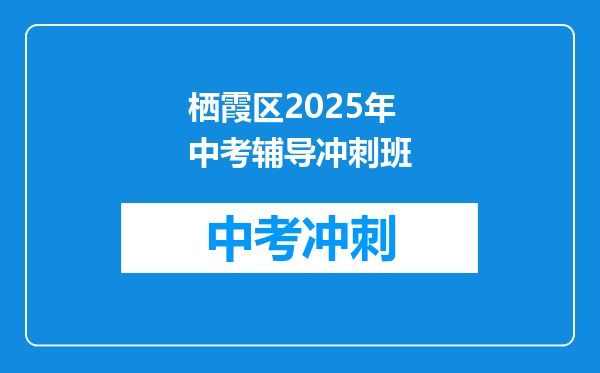 栖霞区2025年中考辅导冲刺班