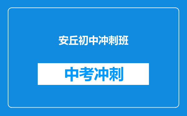 安丘初中冲刺班