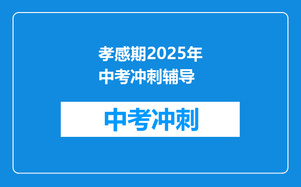 孝感期2025年中考冲刺辅导