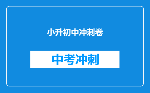 小升初中冲刺卷