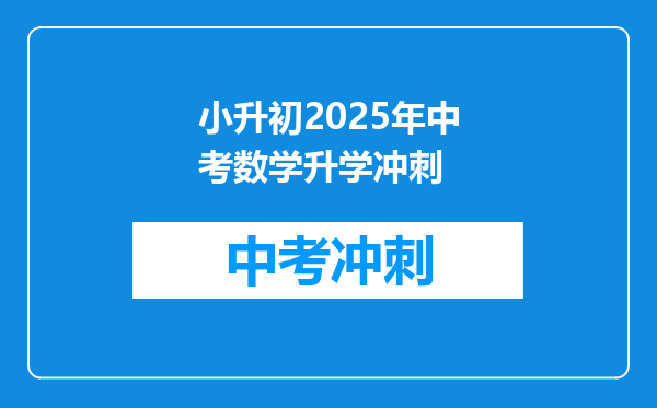 小升初2025年中考数学升学冲刺