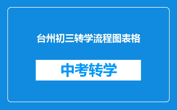 台州初三转学流程图表格