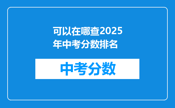 可以在哪查2025年中考分数排名