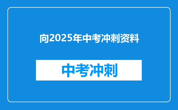 向2025年中考冲刺资料