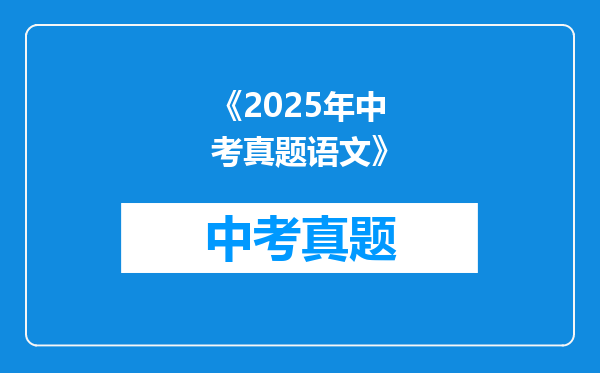 《2025年中考真题语文》