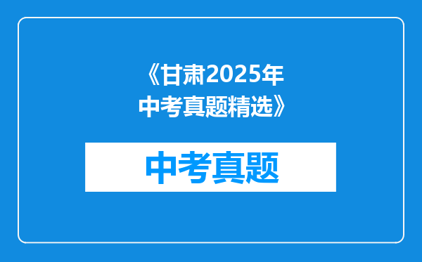 《甘肃2025年中考真题精选》