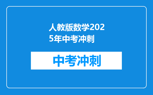 人教版数学2025年中考冲刺