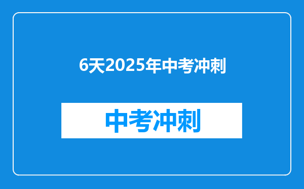 6天2025年中考冲刺