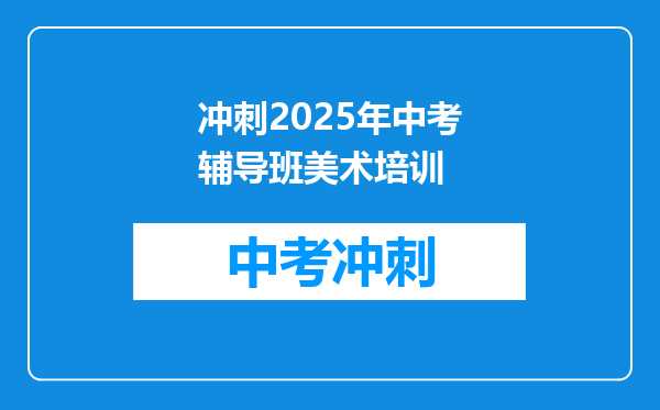 冲刺2025年中考辅导班美术培训