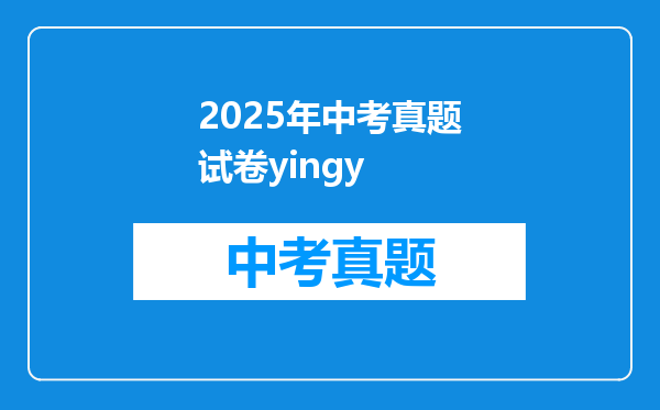 2025年中考真题试卷yingy