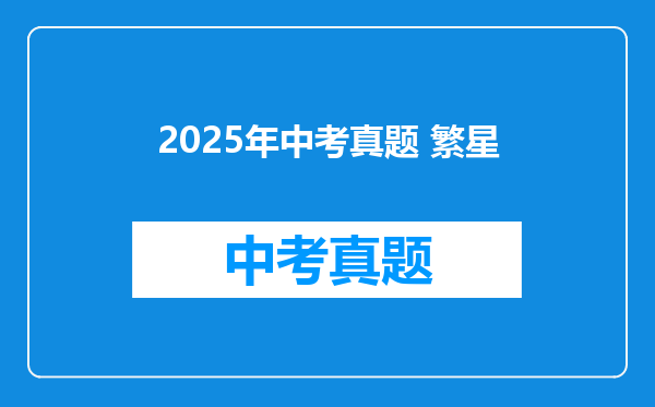 2025年中考真题 繁星