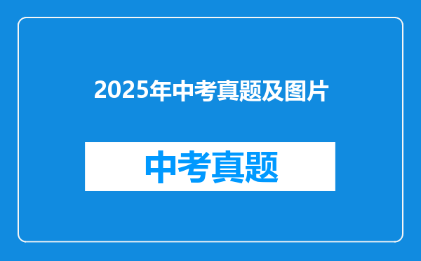 2025年中考真题及图片
