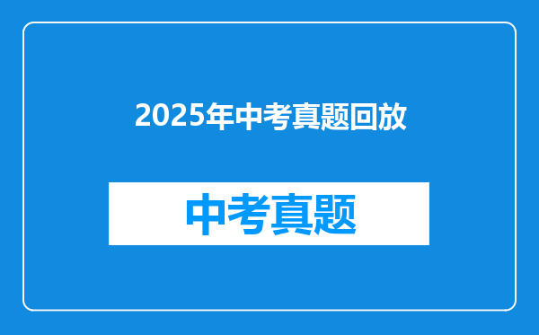 2025年中考真题回放