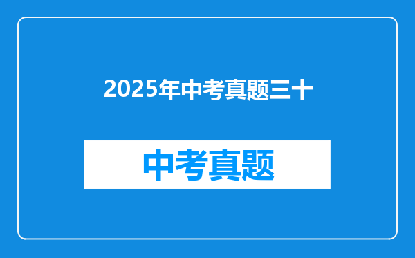 2025年中考真题三十