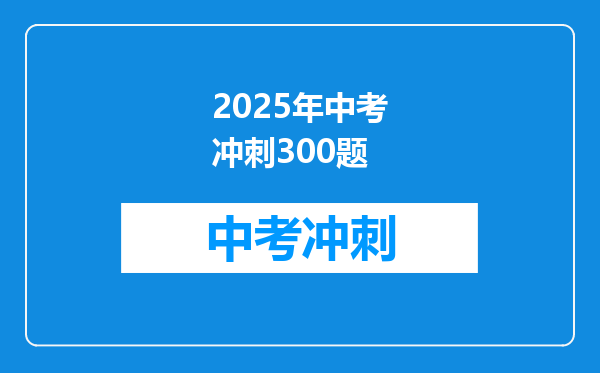 2025年中考冲刺300题