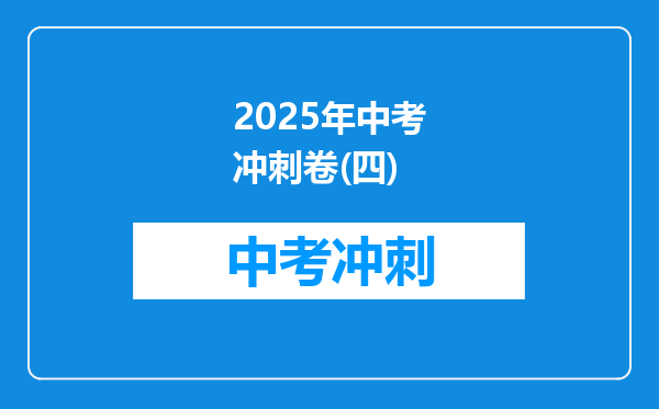 2025年中考冲刺卷(四)