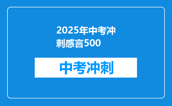 2025年中考冲刺感言500
