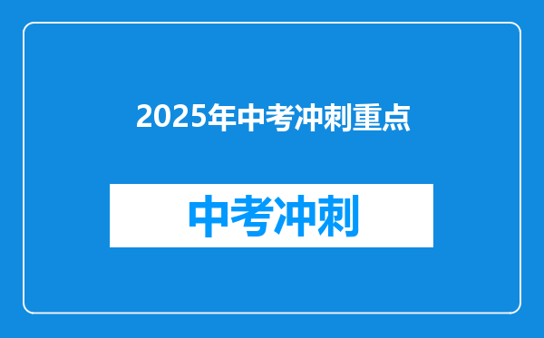 2025年中考冲刺重点