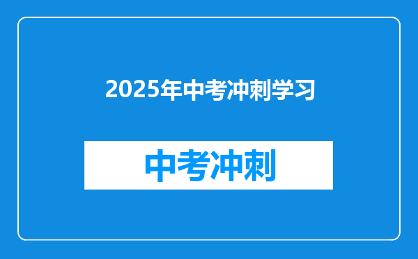 2025年中考冲刺学习
