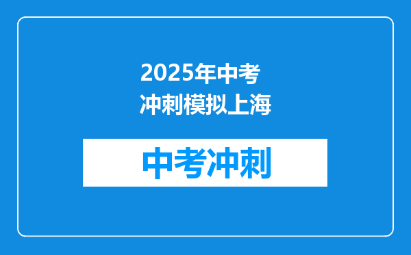 2025年中考冲刺模拟上海