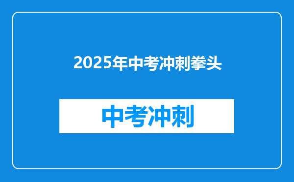 2025年中考冲刺拳头