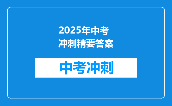 2025年中考冲刺精要答案