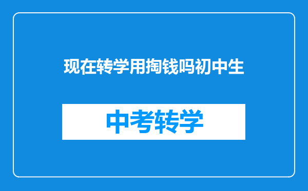 现在转学用掏钱吗初中生