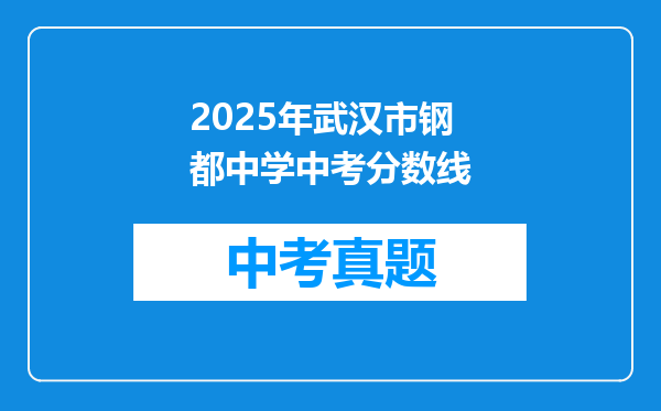2025年武汉市钢都中学中考分数线