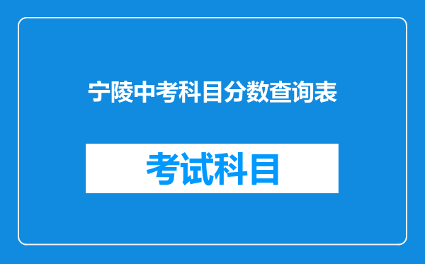 宁陵中考科目分数查询表
