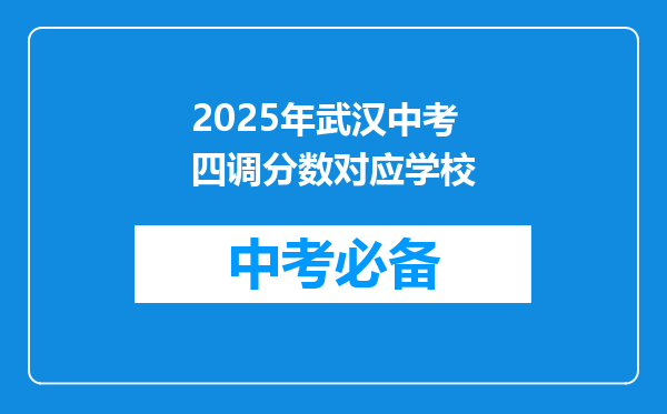 2025年武汉中考四调分数对应学校