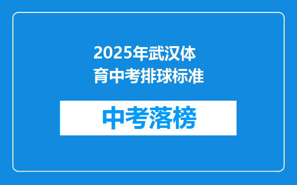 2025年武汉体育中考排球标准