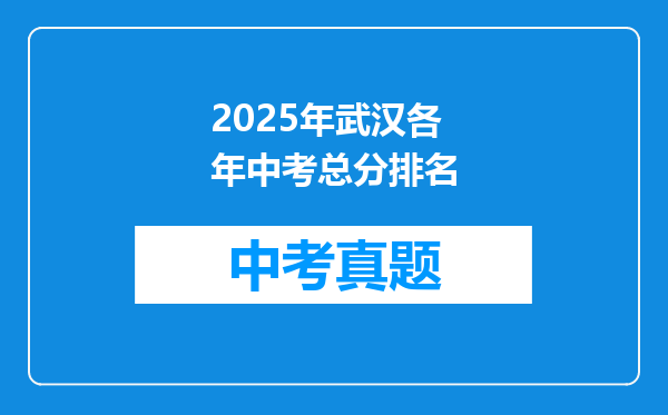 2025年武汉各年中考总分排名