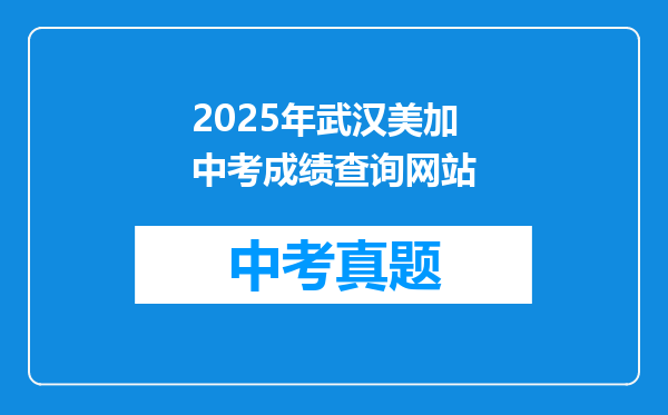 2025年武汉美加中考成绩查询网站