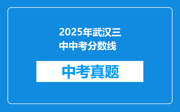 2025年武汉三中中考分数线