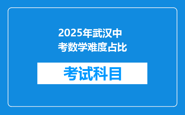 2025年武汉中考数学难度占比