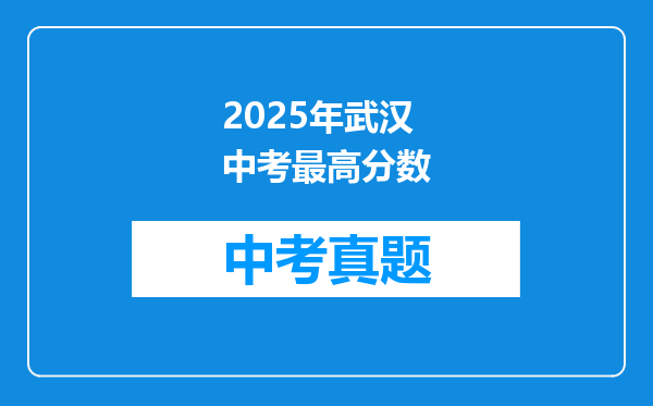 2025年武汉中考最高分数