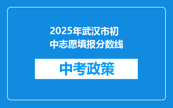 2025年武汉市初中志愿填报分数线