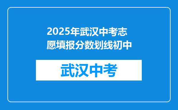 2025年武汉中考志愿填报分数划线初中