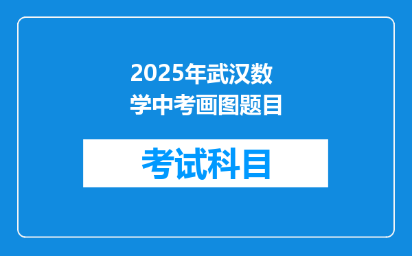 2025年武汉数学中考画图题目