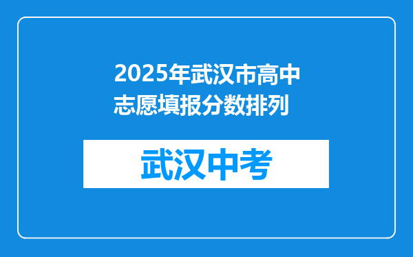 2025年武汉市高中志愿填报分数排列