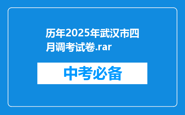 历年2025年武汉市四月调考试卷.rar
