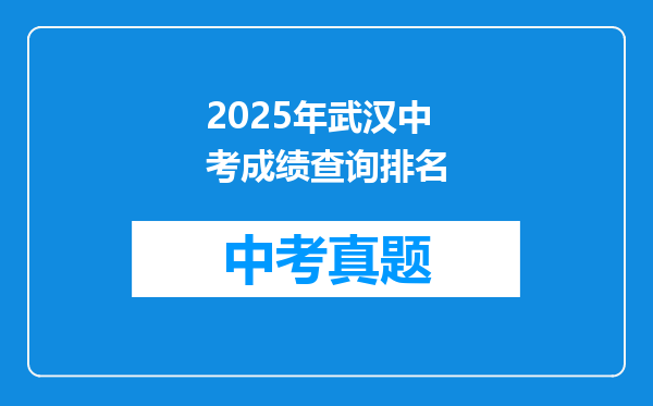 2025年武汉中考成绩查询排名