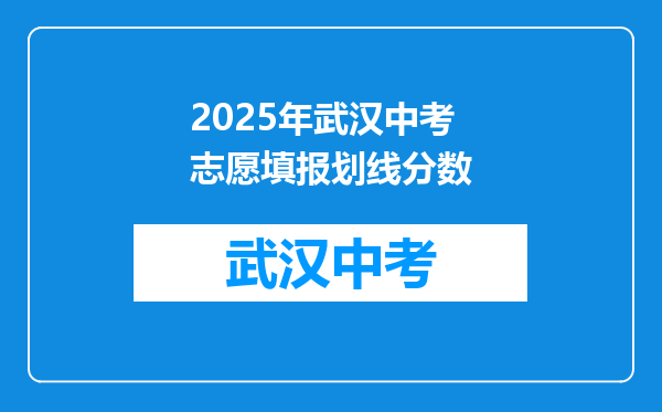 2025年武汉中考志愿填报划线分数
