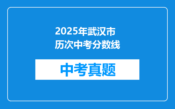 2025年武汉市历次中考分数线