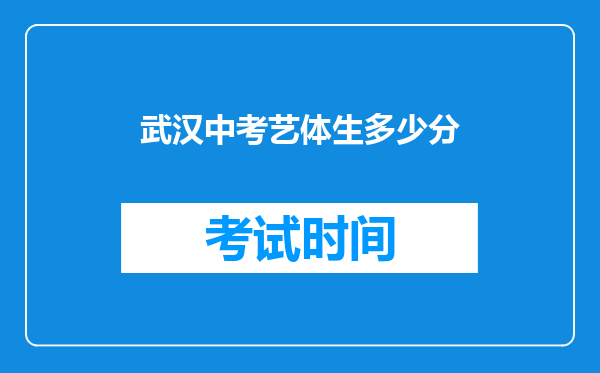 武汉中考艺体生多少分