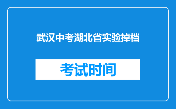 武汉中考湖北省实验掉档